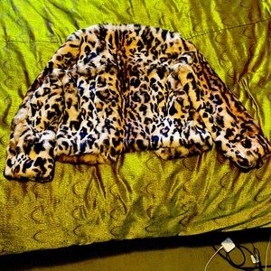 Cache brand real rabbit leopard coat size medium